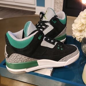 Jordan Black and Green Sneakers